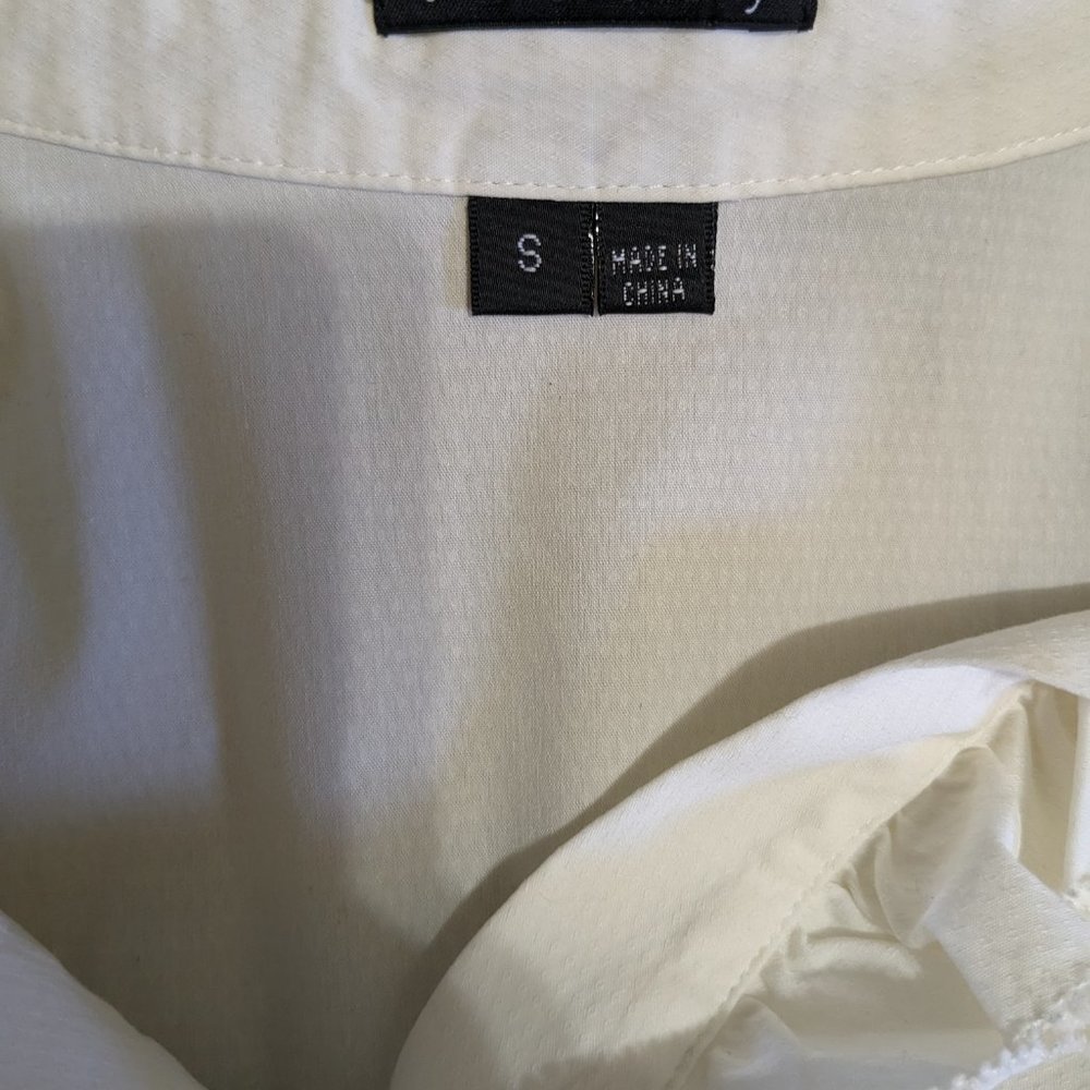 Theory White Ruffle Button Down - Picture 2 of 7